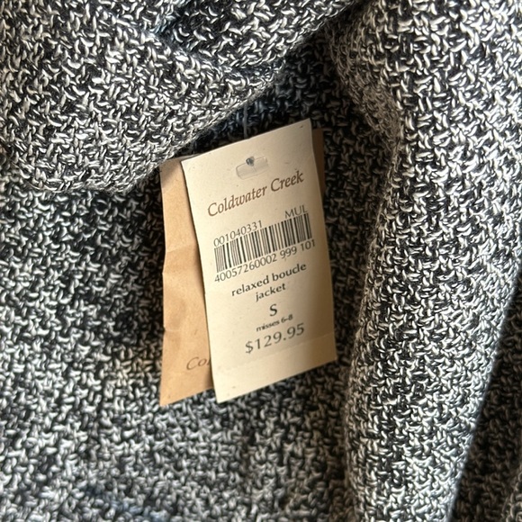 NWT COLDWATER CREEK Black Tweed Relaxed Boucle Jacket - Picture 7 of 7